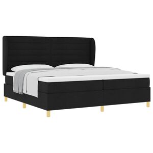 vidaXL Lit &agrave; ressorts avec matelas gris fonc&eacute; 90x190 cm Noir tissu