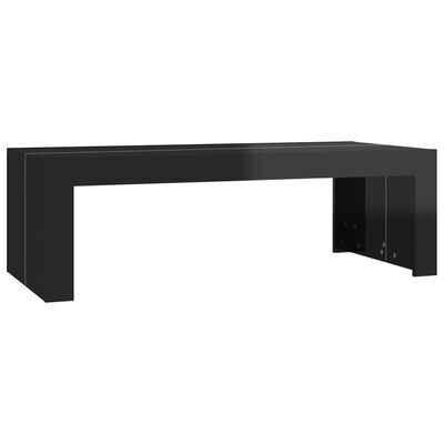 vidaXL Table basse Noir brillant 110x50x35 cm Aggloméré