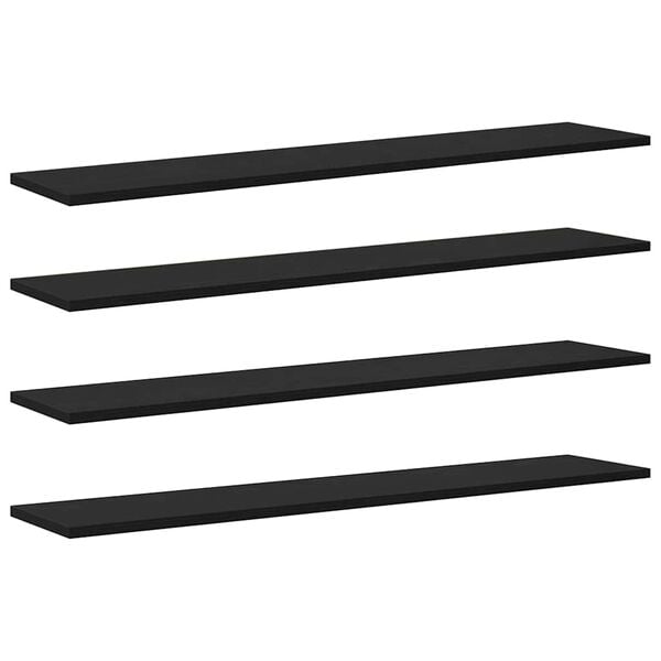 vidaXL &Eacute;tag&egrave;re &agrave; livres 4 pcs Noir 100 x 20 x 1,5 cm Bois d'ing&eacute;nierie