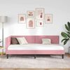 vidaXL Cadre de lit d'angle Rose 100 cm x 200 cm Velours