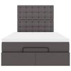 VidaXL Cadre de lit ottoman avec matelas gris 120x190 cm similicuir