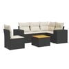 vidaXL Salon de jardin 6 pcs avec coussins noir r&eacute;sine tress&eacute;e
