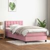 vidaXL Sommier &agrave; lattes de lit avec matelas rose 80x210 cm velours