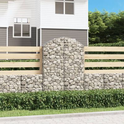 vidaXL Panier de gabions arqué 100x30x140/160 cm Fer galvanisé