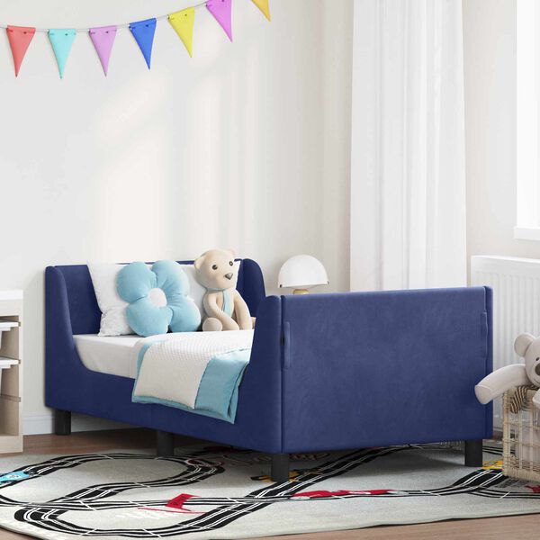 vidaXL Cadre de lit pour enfants avec tête de lit Bleu police