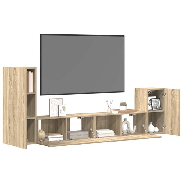 vidaXL Ensemble de meubles TV 4 pcs Chêne sonoma Bois d'ingénierie