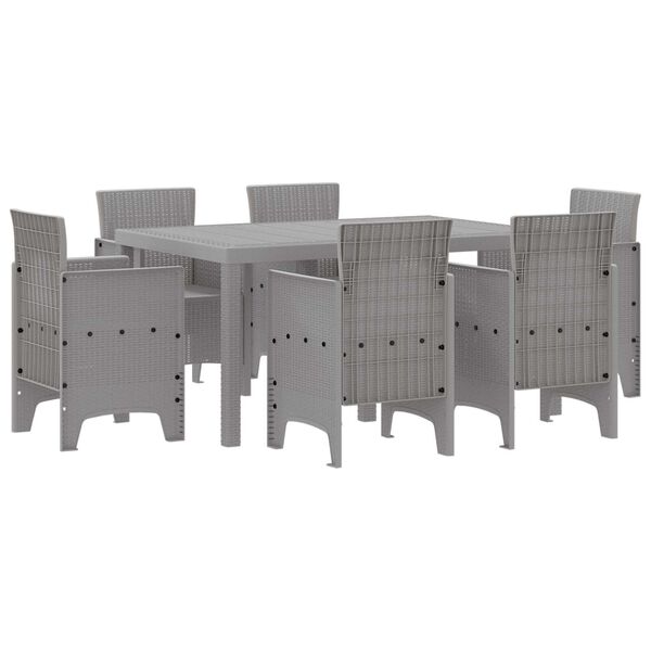 vidaXL Ensemble de salle &agrave; manger pour jardin 7 pcs Gris clair