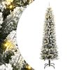 vidaXL Sapin de No&euml;l artificiel 300 LED et neige floqu&eacute;e 210 cm