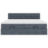 vidaXL Cadre de lit ottoman avec matelas gris fonc&eacute; 200x200 cm velours