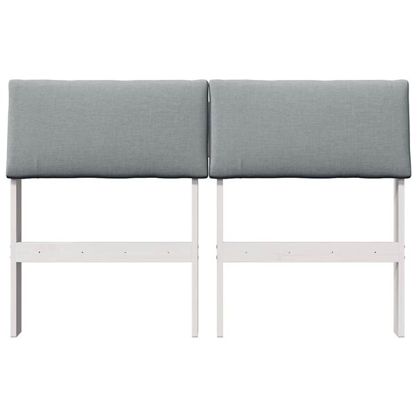 vidaXL T&ecirc;te de lit capitonn&eacute;e Gris clair 120 cm Pin massif