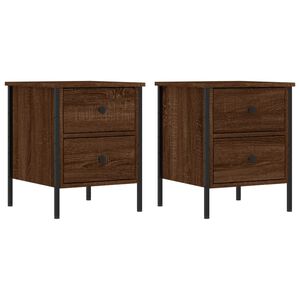 vidaXL Tables de chevet 2pcs ch&ecirc;ne marron 40x42x50cm bois d'ing&eacute;nierie