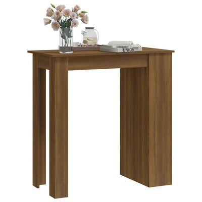 vidaXL Table de bar et rangement chêne marron bois d'ingénierie