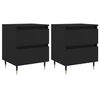 vidaXL Tables de chevet 2 pcs noir 40x35x50 cm bois d’ingénierie
