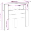 vidaXL Tête de lit à LED blanc 120x18,5x103,5 cm bois d'ingénierie