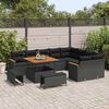 vidaXL Ensemble de canap&eacute; de jardin 12 pcs Noir Poly Rattan