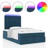 vidaXL Cadre de lit ottoman avec matelas bleu fonc&eacute; 120x200 cm velours