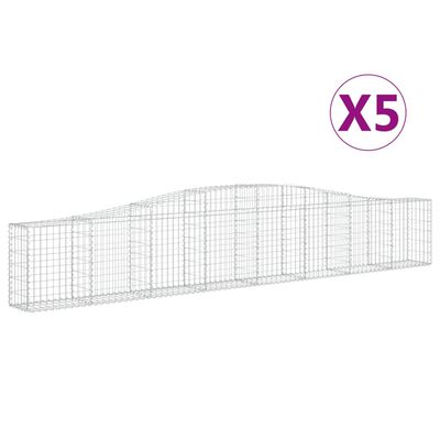 vidaXL Paniers à gabions arqués 5 pcs 400x30x60/80 cm Fer galvanisé