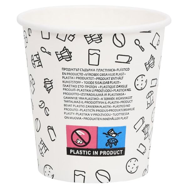 vidaXL Tasses &agrave; caf&eacute; en papier 200 ml 100 pcs Blanc et noir