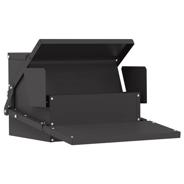 vidaXL Nourrisseur &agrave; p&eacute;dale pour poules Noir 50 x 40 x 29 cm