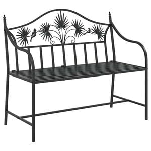 vidaXL Banc de jardin Noir 104 x 52,5 x 89 cm Acier