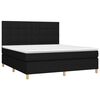 vidaXL Sommier &agrave; lattes de lit et matelas et LED Noir 160x200 cm Tissu