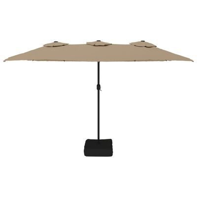 vidaXL Parasol de jardin à double tête avec LED taupe 449x245 cm