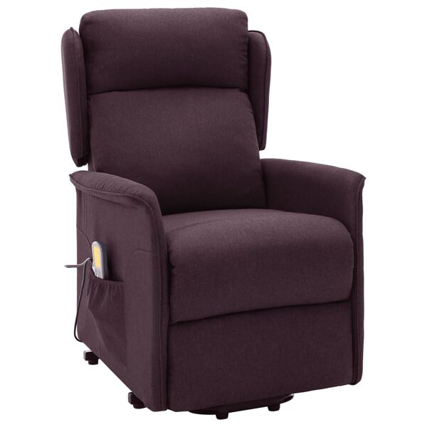 vidaXL Fauteuil de massage Violet Tissu