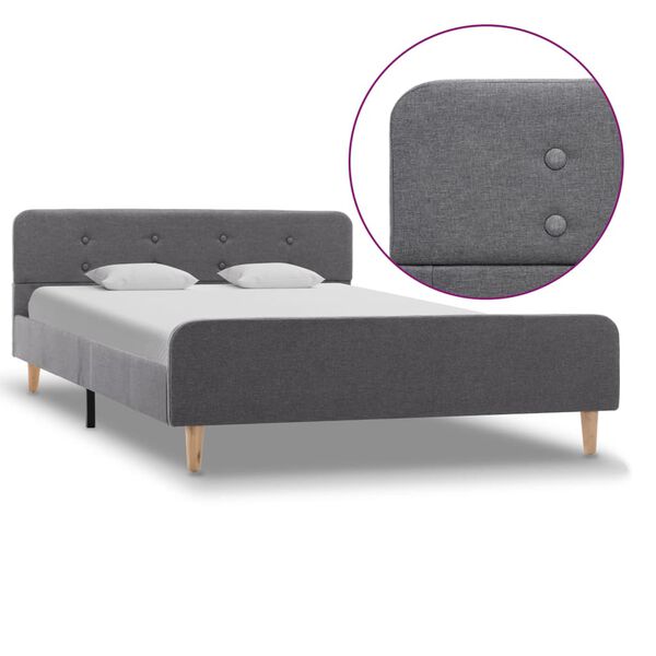 vidaXL Cadre de lit Gris clair Tissu 120 x 200 cm