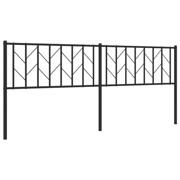 vidaXL T&ecirc;te de lit de remplacement m&eacute;tal noir 200 cm
