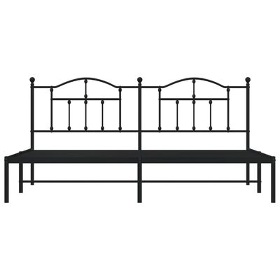 vidaXL Cadre de lit métal sans matelas avec tête de lit noir 193x203cm