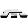 vidaXL Salon de jardin 8 pcs avec coussins r&eacute;sine tress&eacute;e marron