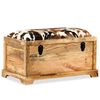 vidaXL Banc de rangement Cuir v&eacute;ritable Bois de manguier 80x44x44 cm