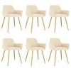 vidaXL Chaises &agrave; manger lot de 6 cr&egrave;me velours