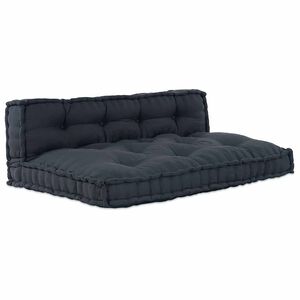 vidaXL Coussin de canap&eacute; sur palette 2 pc Tissu Anthracite