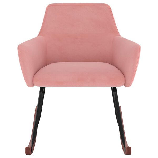 vidaXL Chaise &agrave; bascule Rose Velours