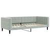 vidaXL Lit de jour avec gigogne et matelas gris clair 90x200cm velours