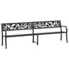 vidaXL Banc double de jardin 246 cm Noir Acier