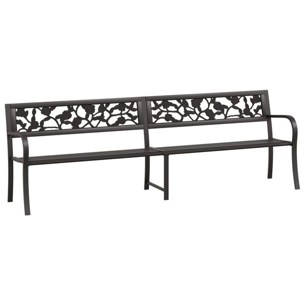 vidaXL Banc double de jardin 246 cm Noir Acier