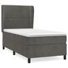 vidaXL Sommier &agrave; lattes de lit et matelas Gris fonc&eacute; 90x200 cm Velours