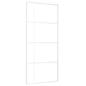 vidaXL Porte coulissante Verre ESG d&eacute;poli et aluminium 90x205 cm Blanc