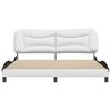 vidaXL Cadre de lit sans matelas Hvar blanc et noir 180x200 cm similicuir