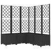 vidaXL Jardini&egrave;re avec treillis Noir 120x120x136 cm PP