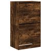 vidaXL Armoire &agrave; chaussures 2 tiroirs rabattables ch&ecirc;ne fum&eacute;