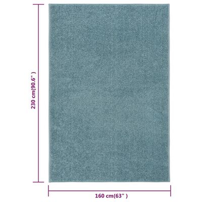 vidaXL Tapis à poils courts 160x230 cm Bleu