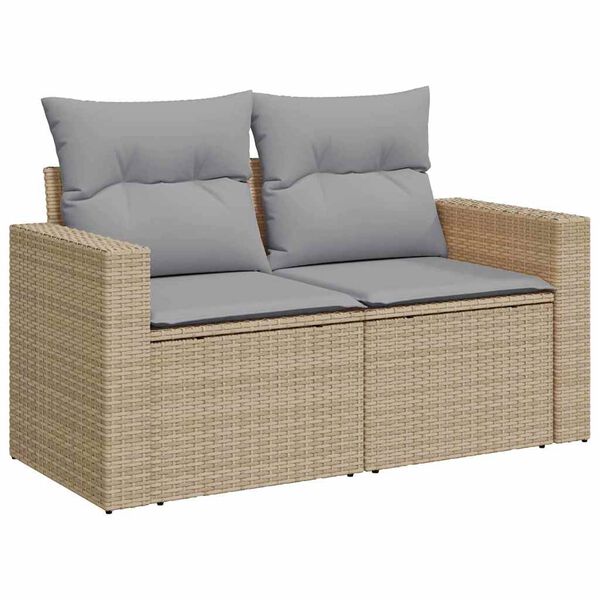 vidaXL Ensemble de canap&eacute; de jardin 9 pcs beige et gris clair