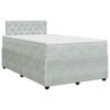 vidaXL Lit boxspring avec matelas Gris clair 120 x 190 cm Velours