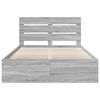 vidaXL Cadre de lit Gris Sonoma 140 x 190 cm Bois de pin massif