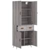 vidaXL Buffet haut Sonoma gris 69,5x34x180 cm Bois d'ing&eacute;nierie