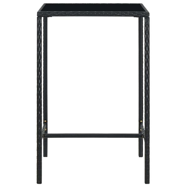 vidaXL Ensemble de bar de jardin 5 pcs et coussins R&eacute;sine tress&eacute;e Noir