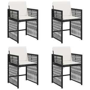 vidaXL Chaises de jardin lot de 4 avec coussins noir résine tressée